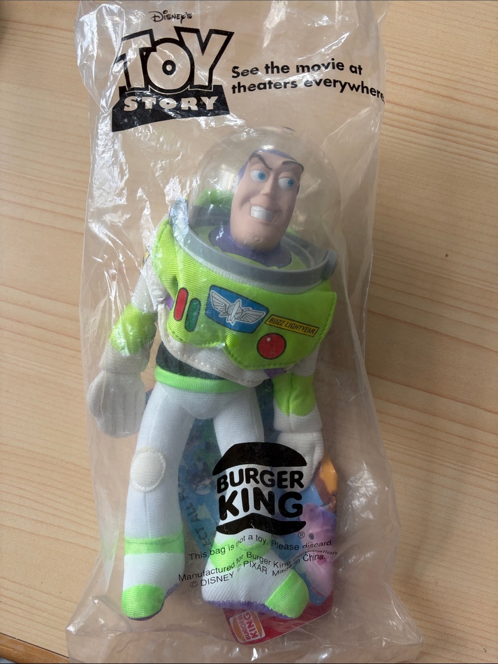 Vintage 1995 Disney Buzz Lightyear Plush from Burger King sealed
